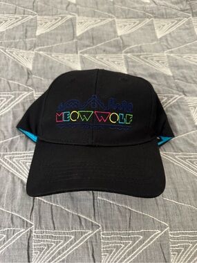 Meow Wolf Black Embroidered Logo Cap with Neon Accents